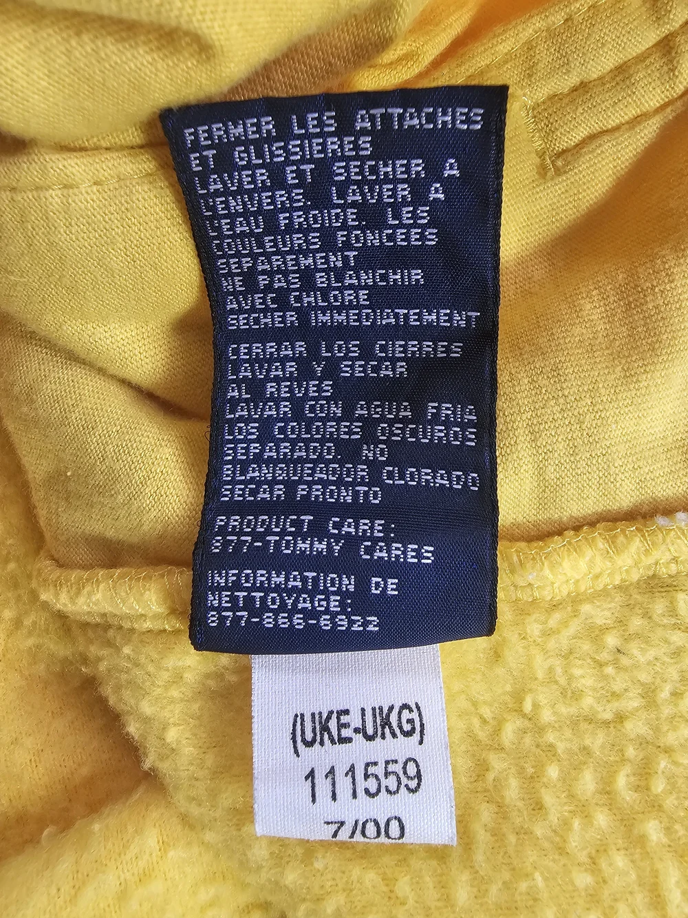 Vintage 90s Tommy‎ Hilfiger Full Zip Fleece Vest Men's L Yellow Red White Blue